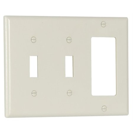EATON WIRING DEVICES Wallplate 2-Tog Deco Lt Alm 3G 2173LA
